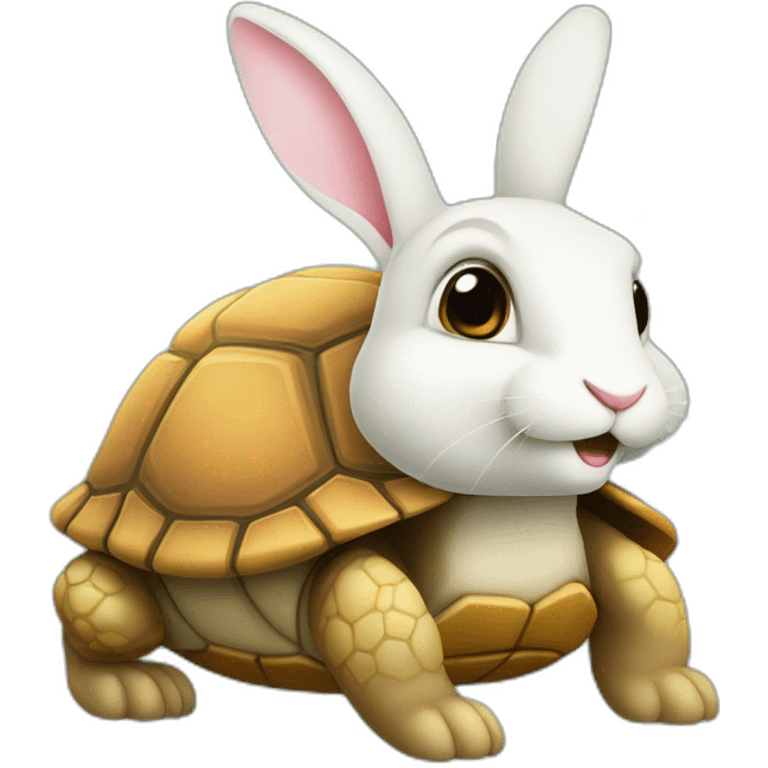 Lapin sur tortue emoji