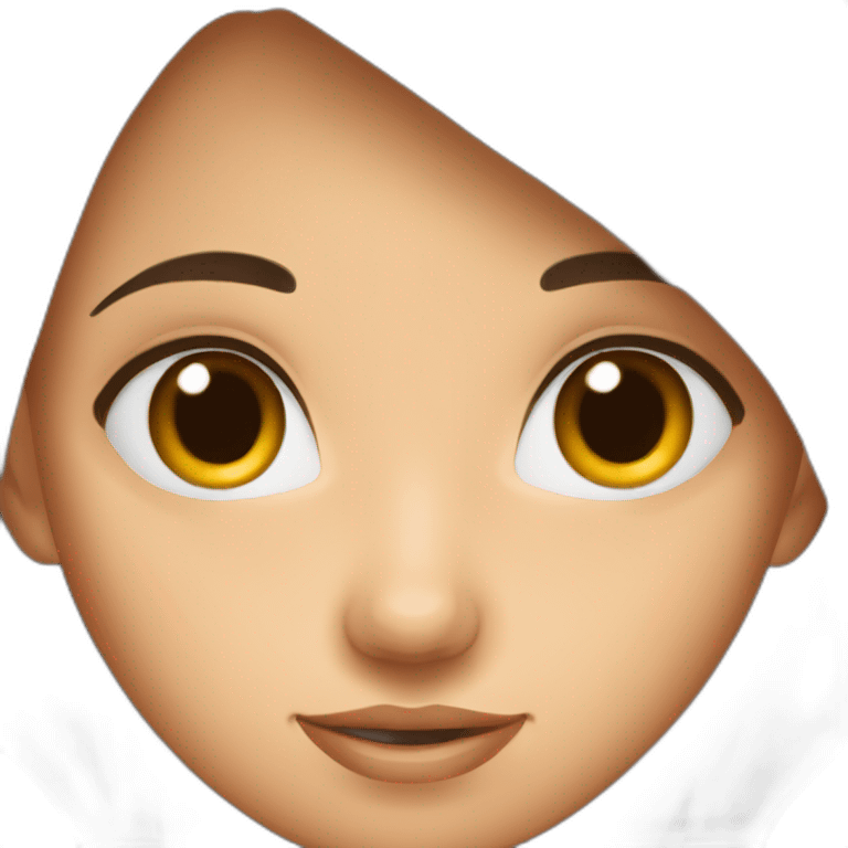 Fille brune aux yeux marron emoji