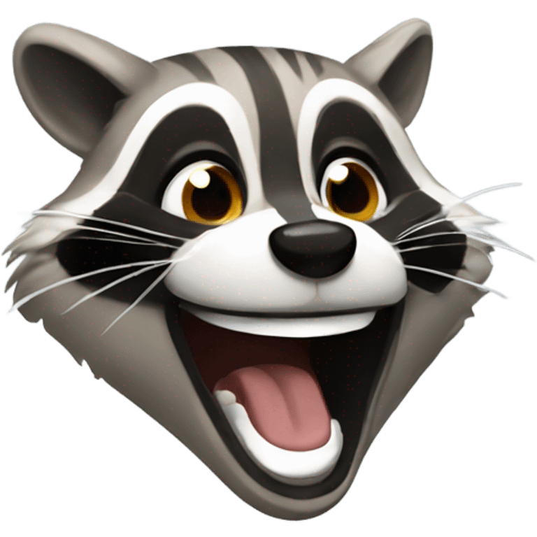 Raccoon laughing  emoji