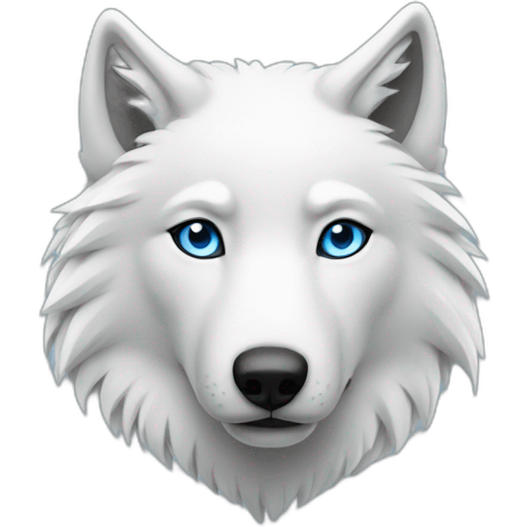 White Wolf blue eyes emoji