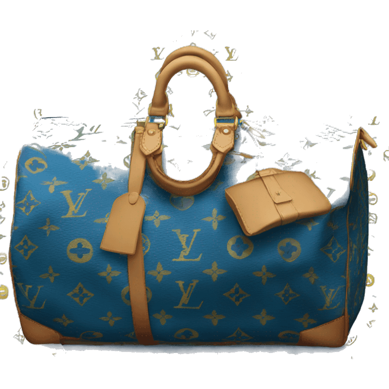 Blue louis vuitton keepall emoji