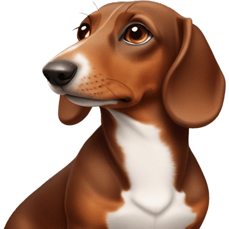 side profile of a brown sausage dog  emoji