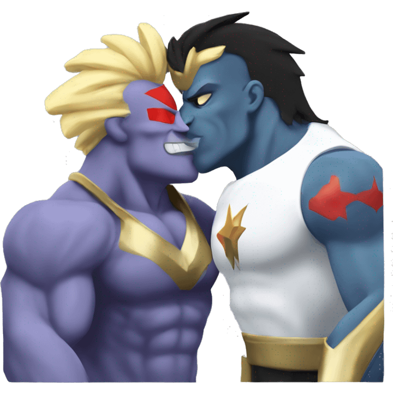 Machamp kissing Johnny Bravo emoji