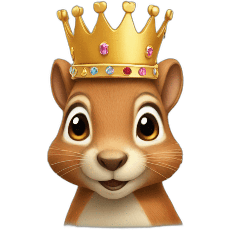 Squirrel wearing crown emoji