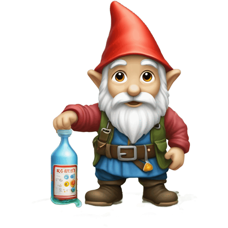 gnome pouring liquid on the ground as tribute to his homies emoji