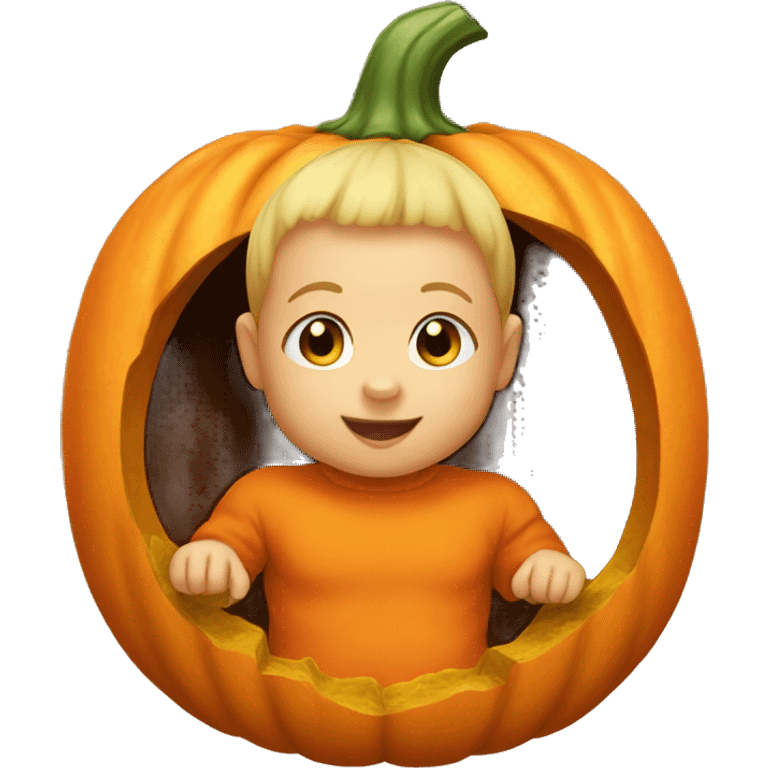 Baby inside pumpkin  emoji