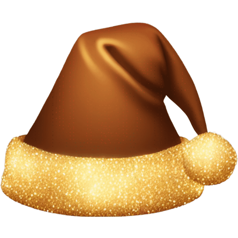 brown santa claus hat with shimmering garland emoji