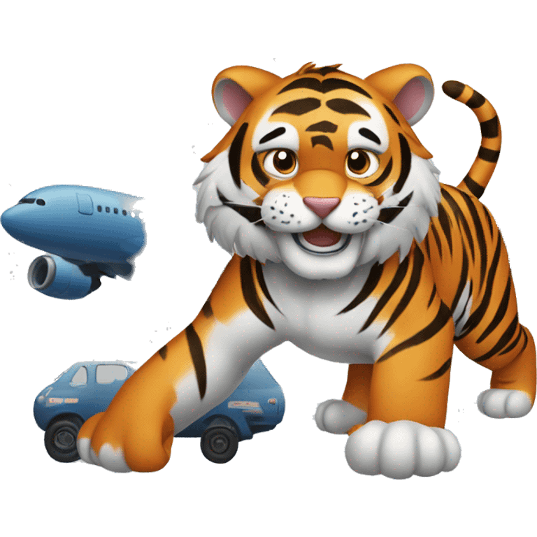 tiger with airpords emoji