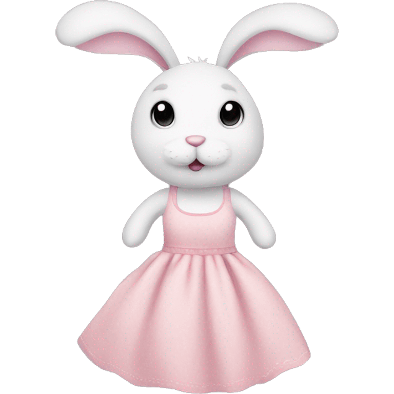 Bunny stuffed animal with pastel pink dress emoji