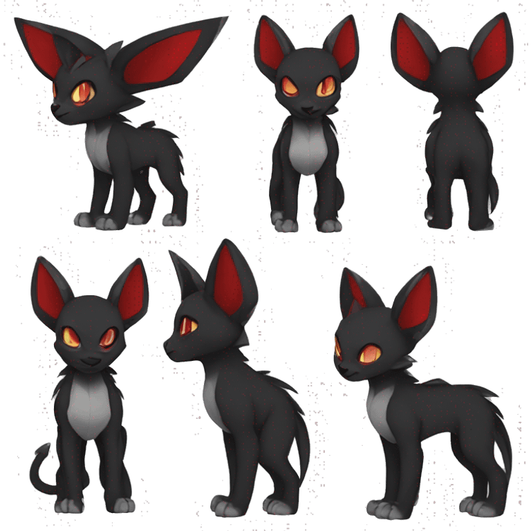 cool edgy black red animal hybrid Fakemon full body emoji