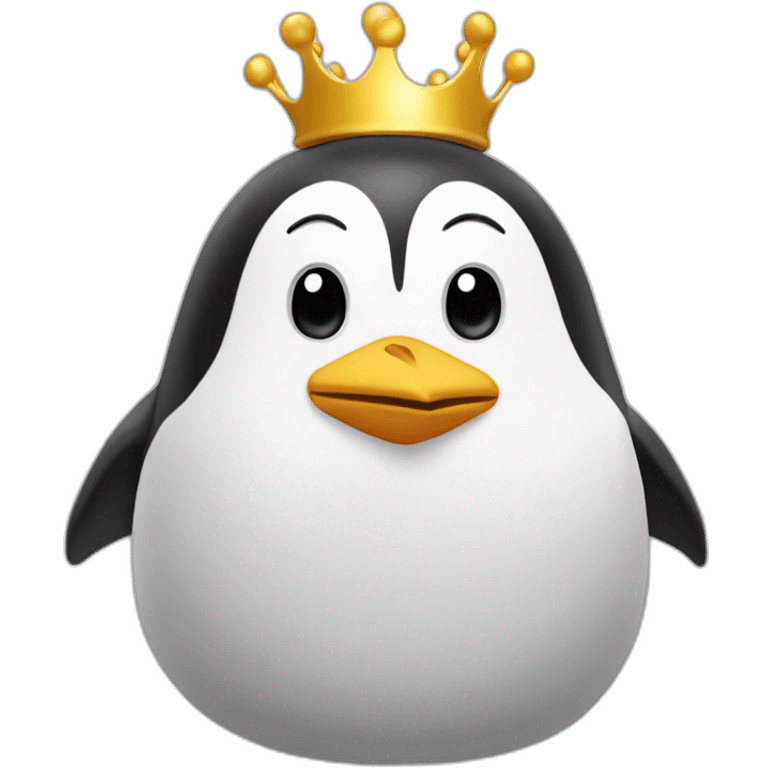 pingouin avec une couronne  emoji