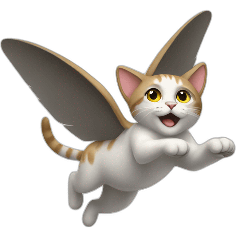 A flying cat emoji