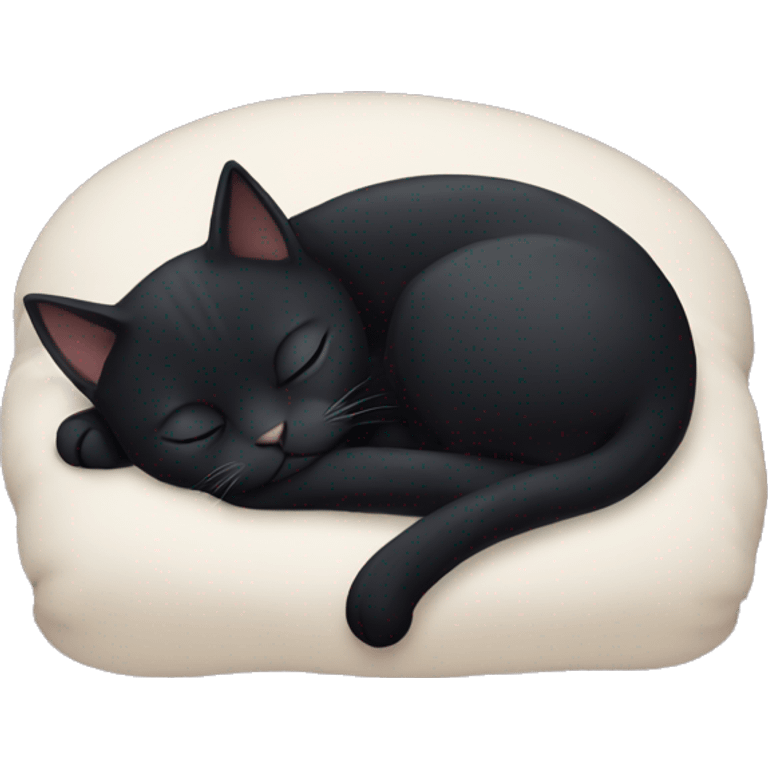 Black cat sleeping  emoji