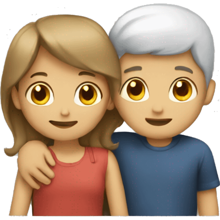 Boy and girl hugging  emoji