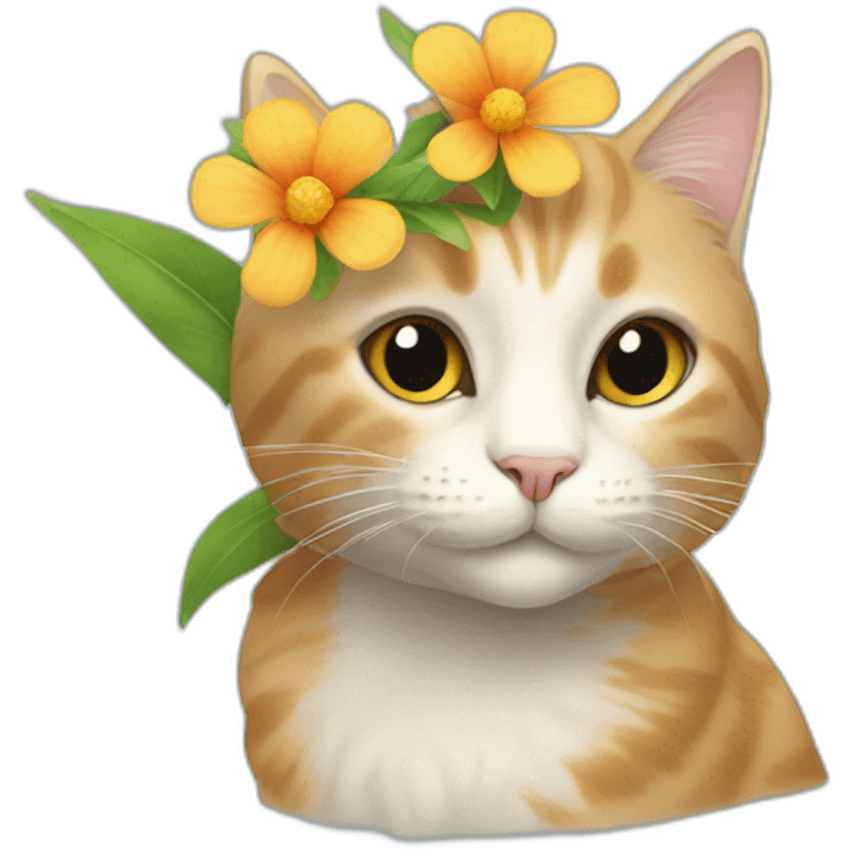 cat with flower emoji