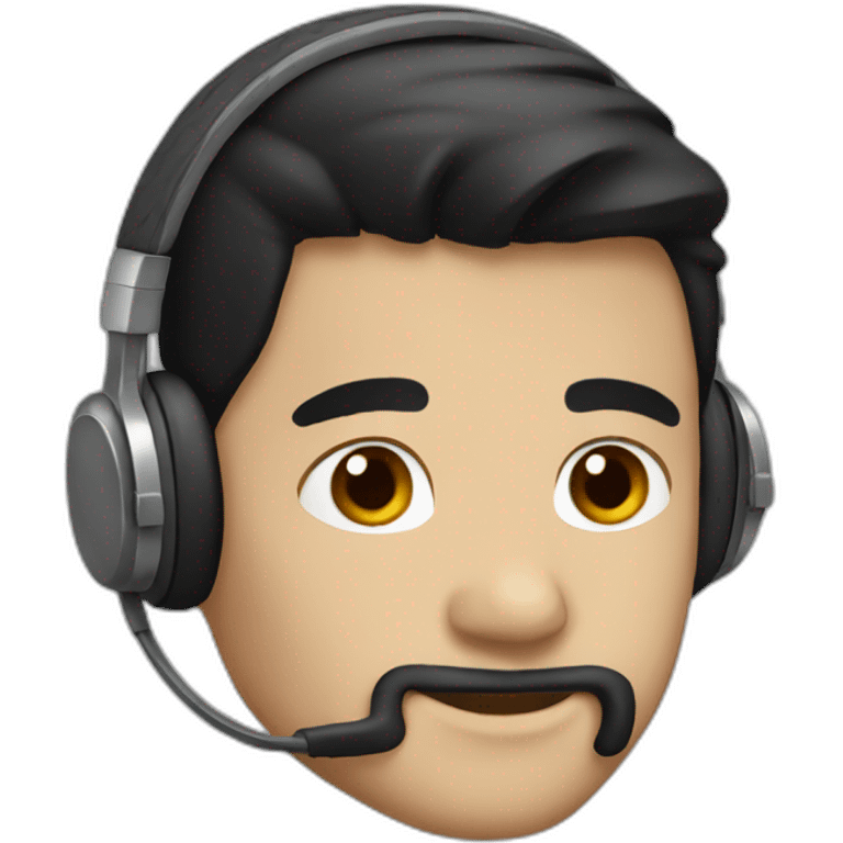 black hair - headphones - male emoji