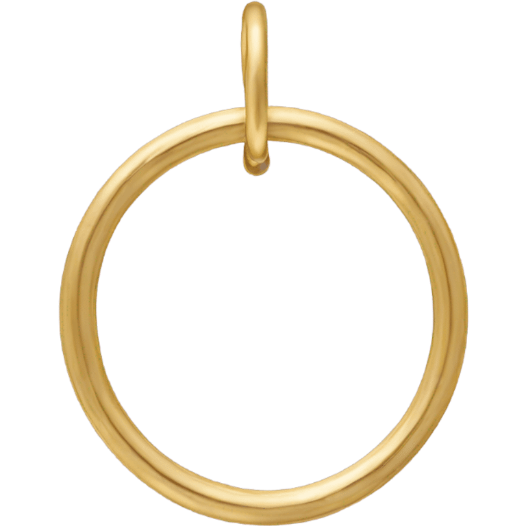 single minimal gold hoop Earrings closeup emoji