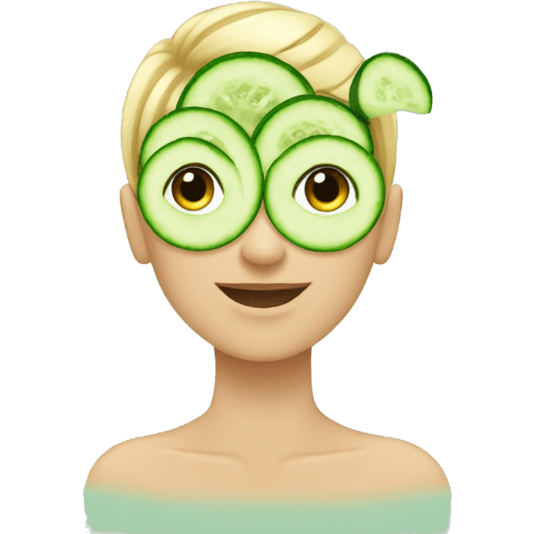 Emoji with cucumber on eyes / spa day emoji