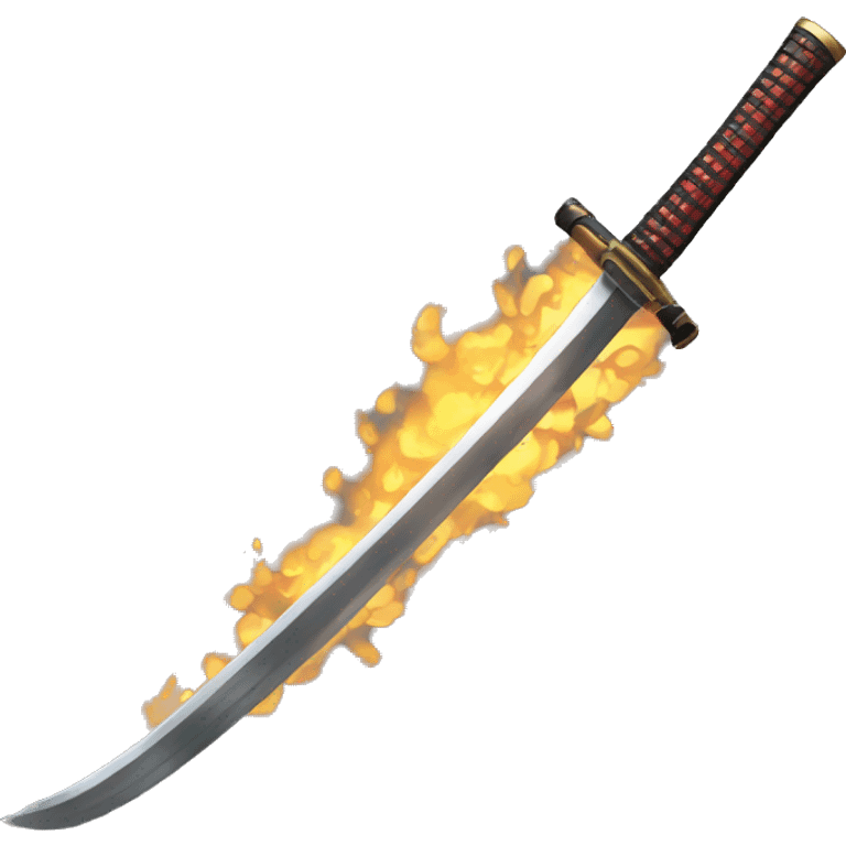 Katana en feu emoji