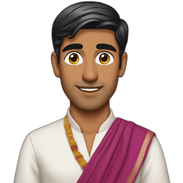 Rishi Sunak wearing a sari emoji