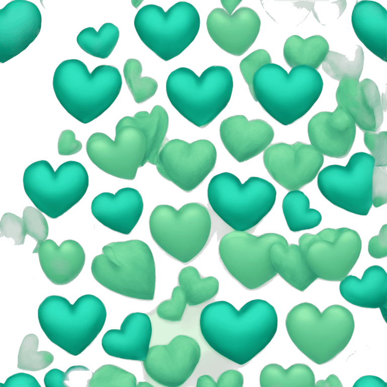 Teal and green satin heart  emoji