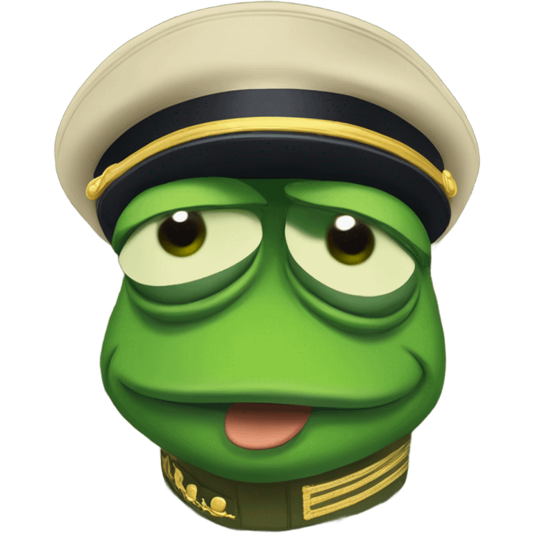 pepe wearing a military outfit emoji