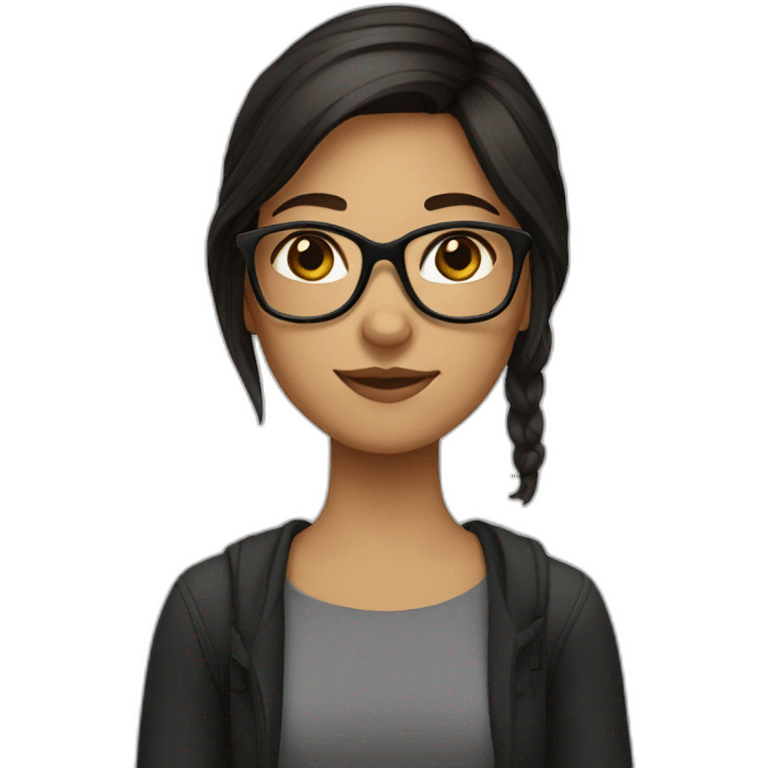 girl with glasses and black to brown hair emoji