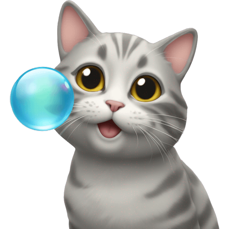 Cat blowing bubbles emoji