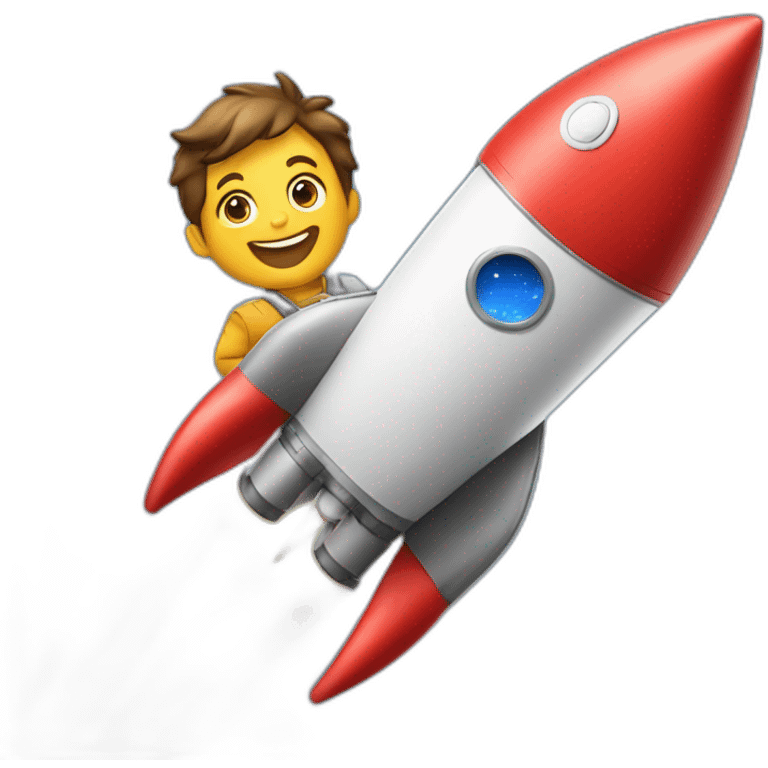 Happy with a token on a Rocket  emoji