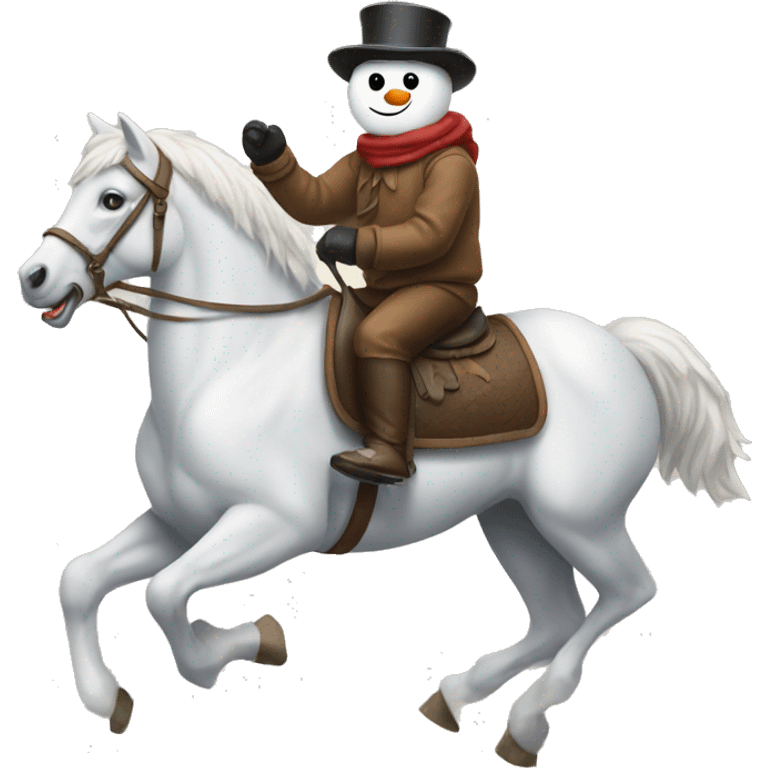 snowman riding a horse emoji