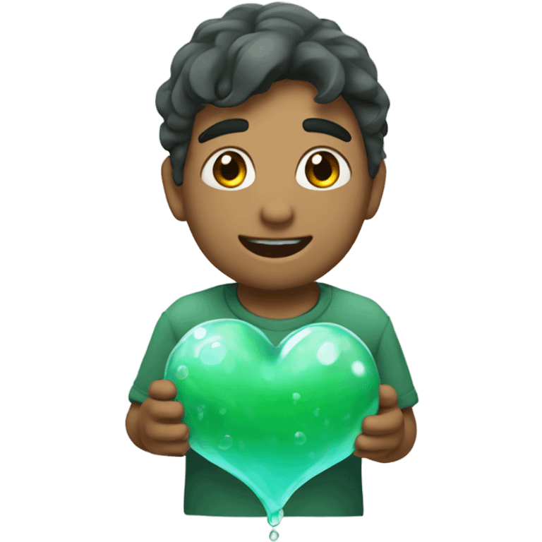 corazón verde agua  emoji