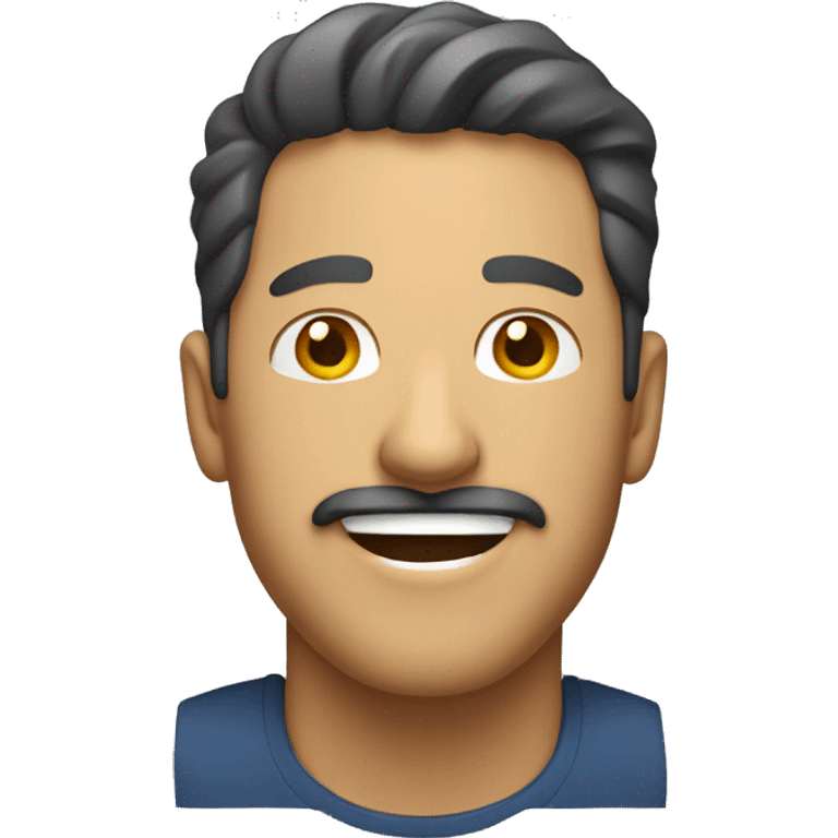 man with mustache and goatee laughing emoji