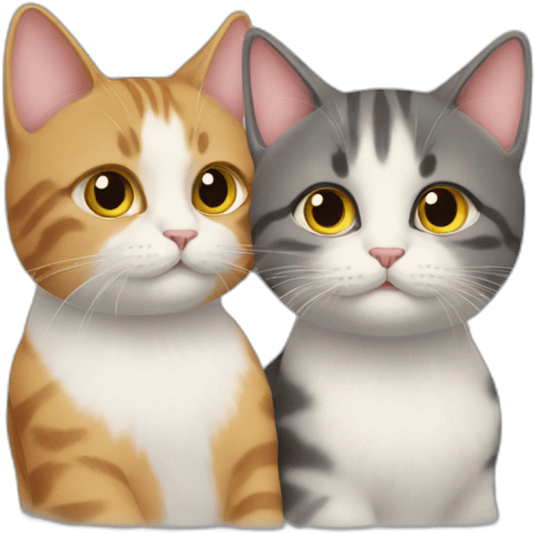 2 cats friends emoji