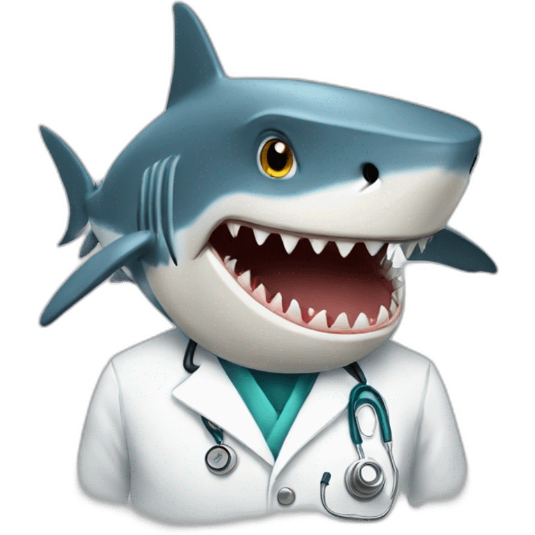 Shark using a doctor coat emoji