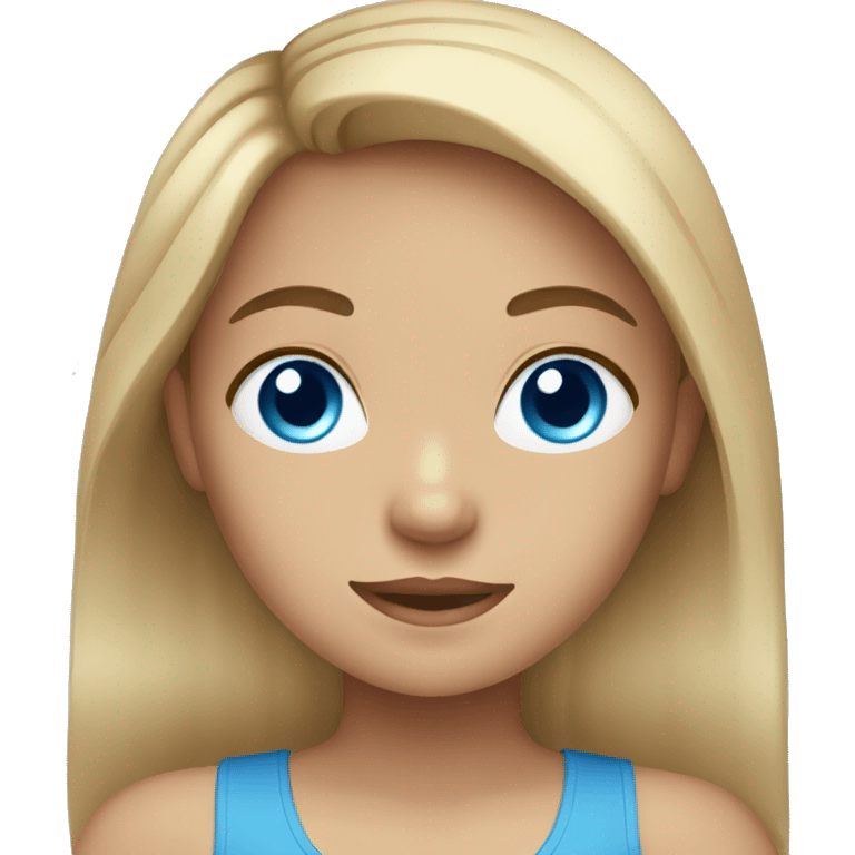 A Girl with Blue eyes an Brown blond hair emoji