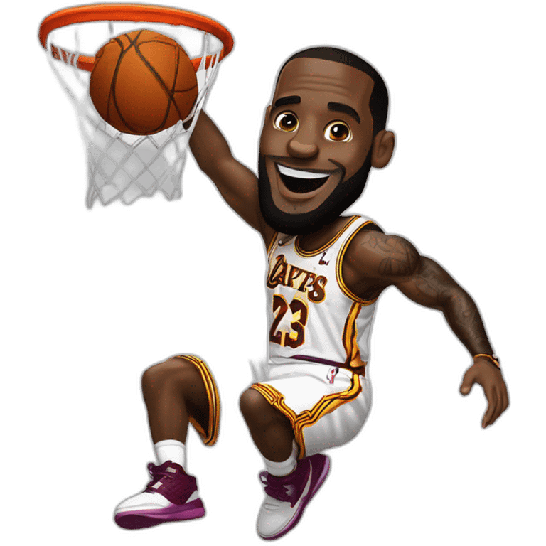 lebron james dunking emoji