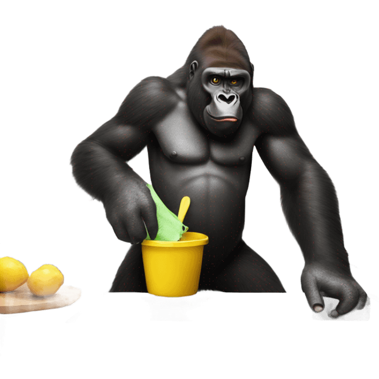 Gorilla cleaning kitchen emoji