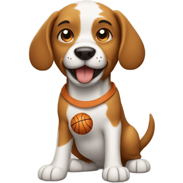 Dog playing basketball emoji