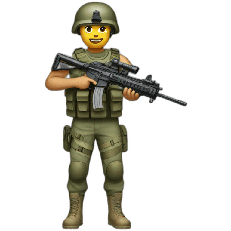 male soldier holding assault rifle emoji