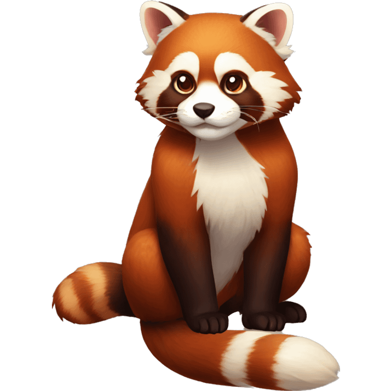 Red Panda Cat hybrid full body emoji