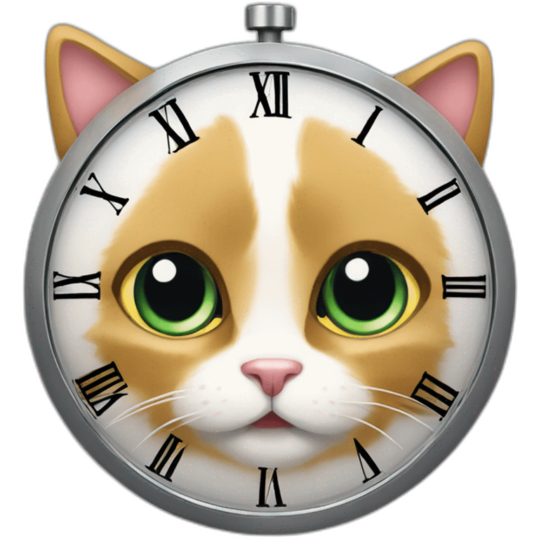 Une horloge chat emoji