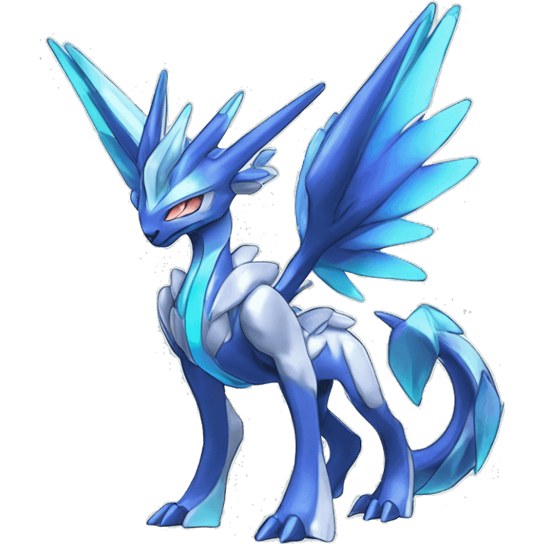  cool edgy shiny colorful godly ethereal Suicune-Dialga-Fakemon full body emoji