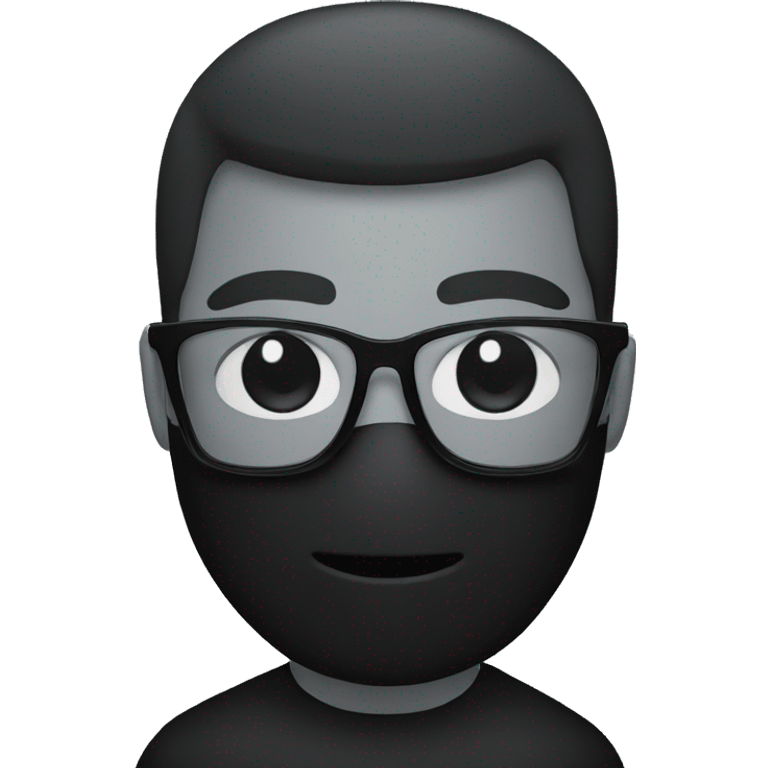 An unknown person wearing glasses and a black mask  emoji