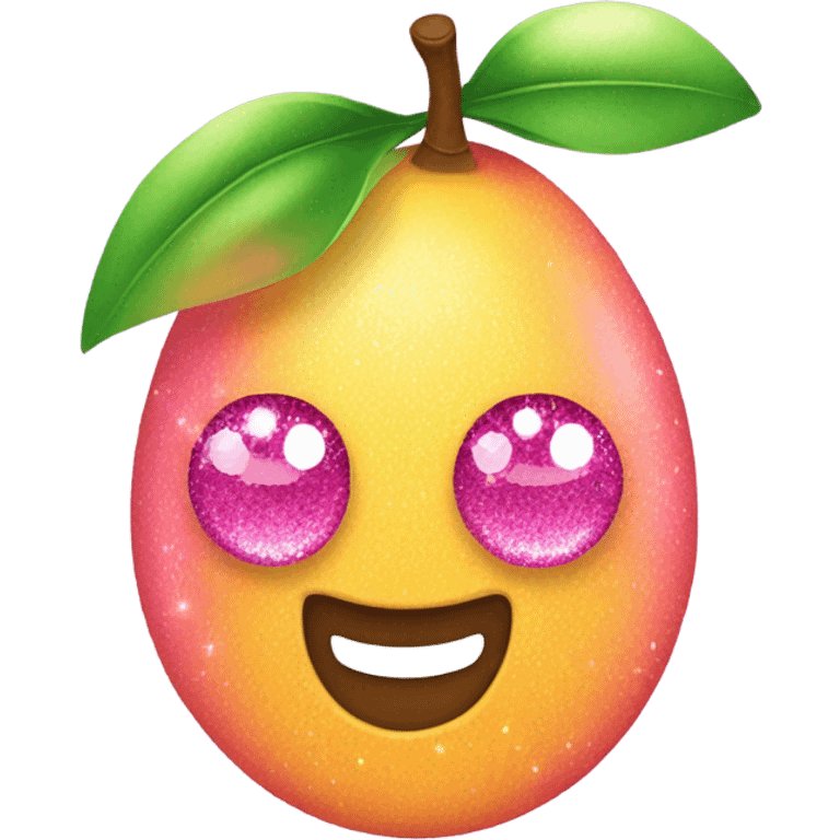 Pink mango with glitter  emoji