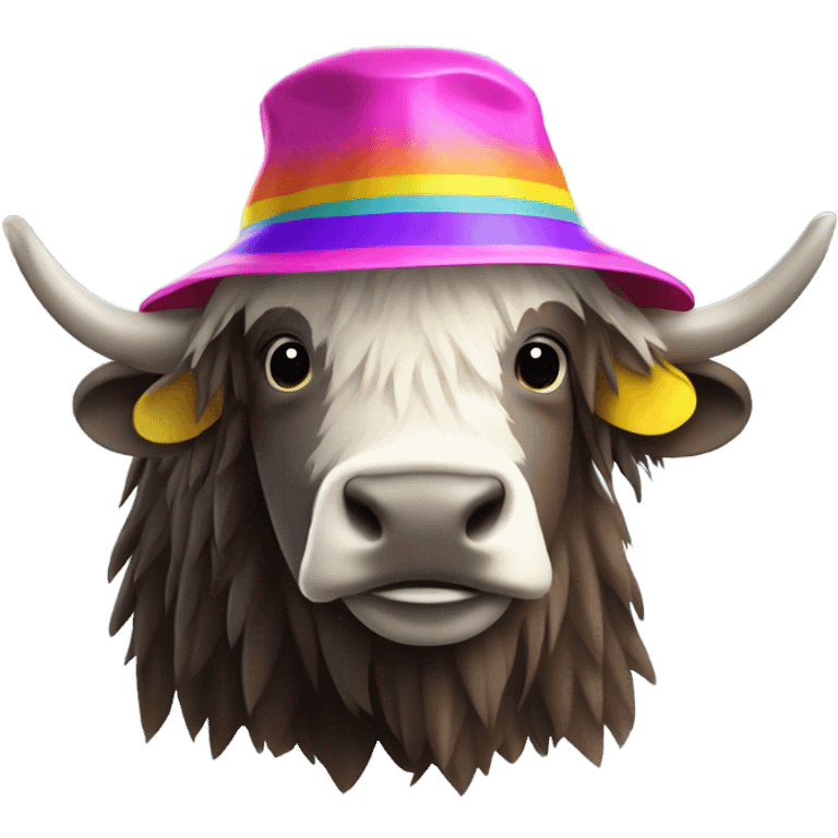 hipster yak in bucket hat emoji