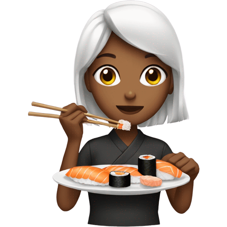 Girl eating sushi  emoji