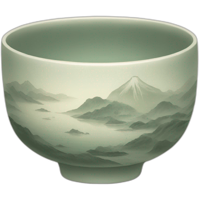 tea bowl with ensho emoji