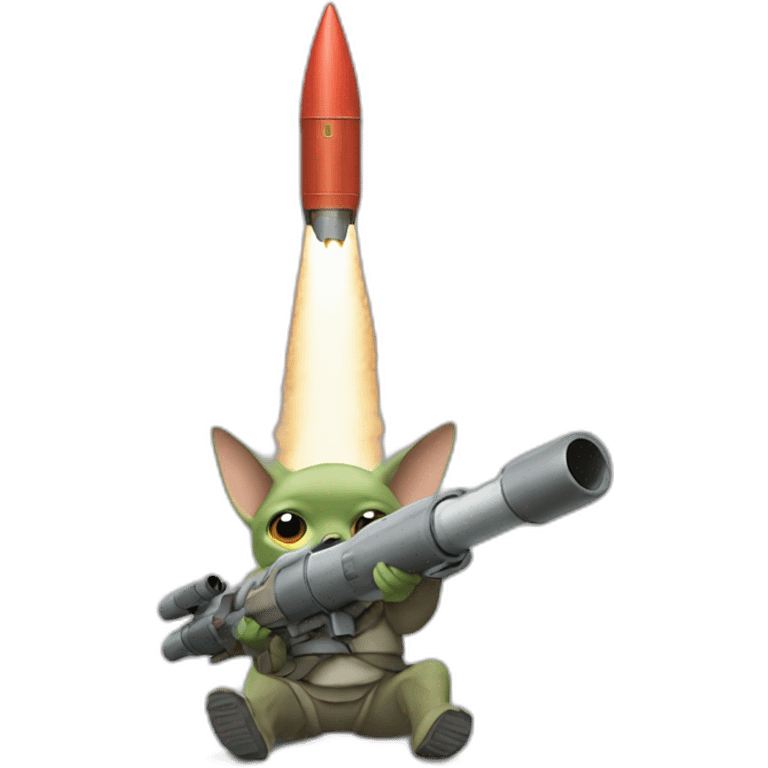 grogu shooting a rocket launcher emoji