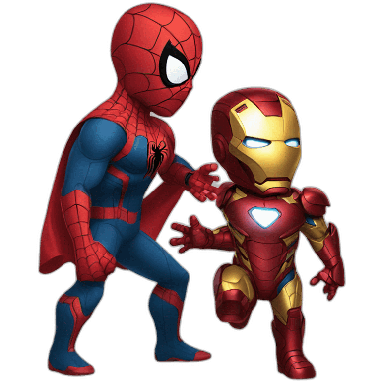 Spider-man talk with Iron man emoji