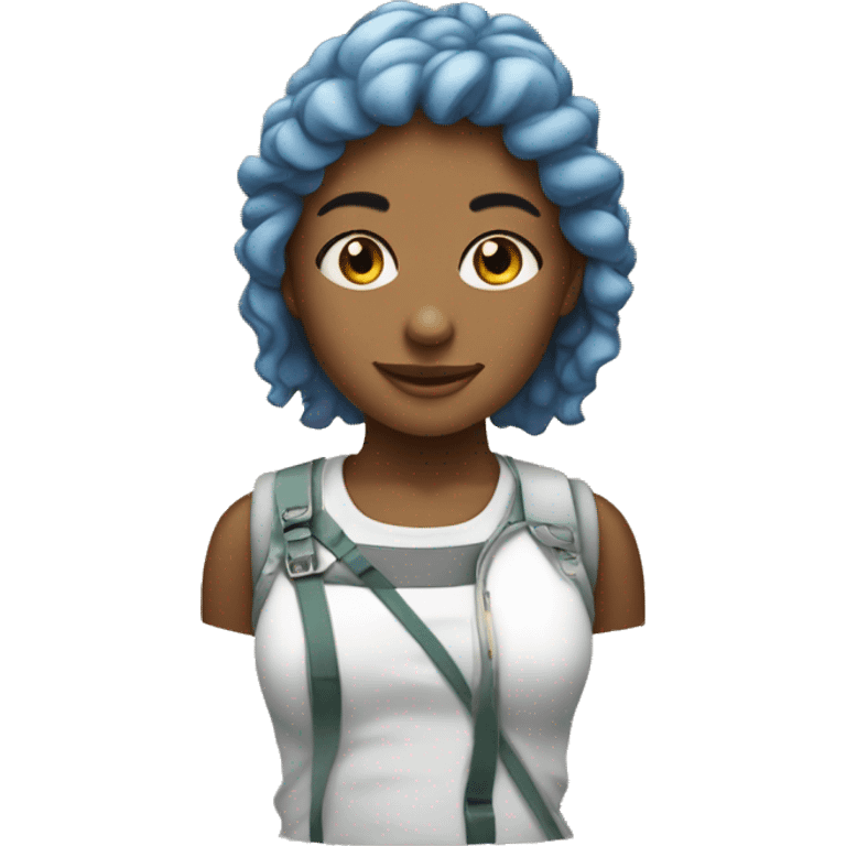 menina loira com bloquinho na mão emoji